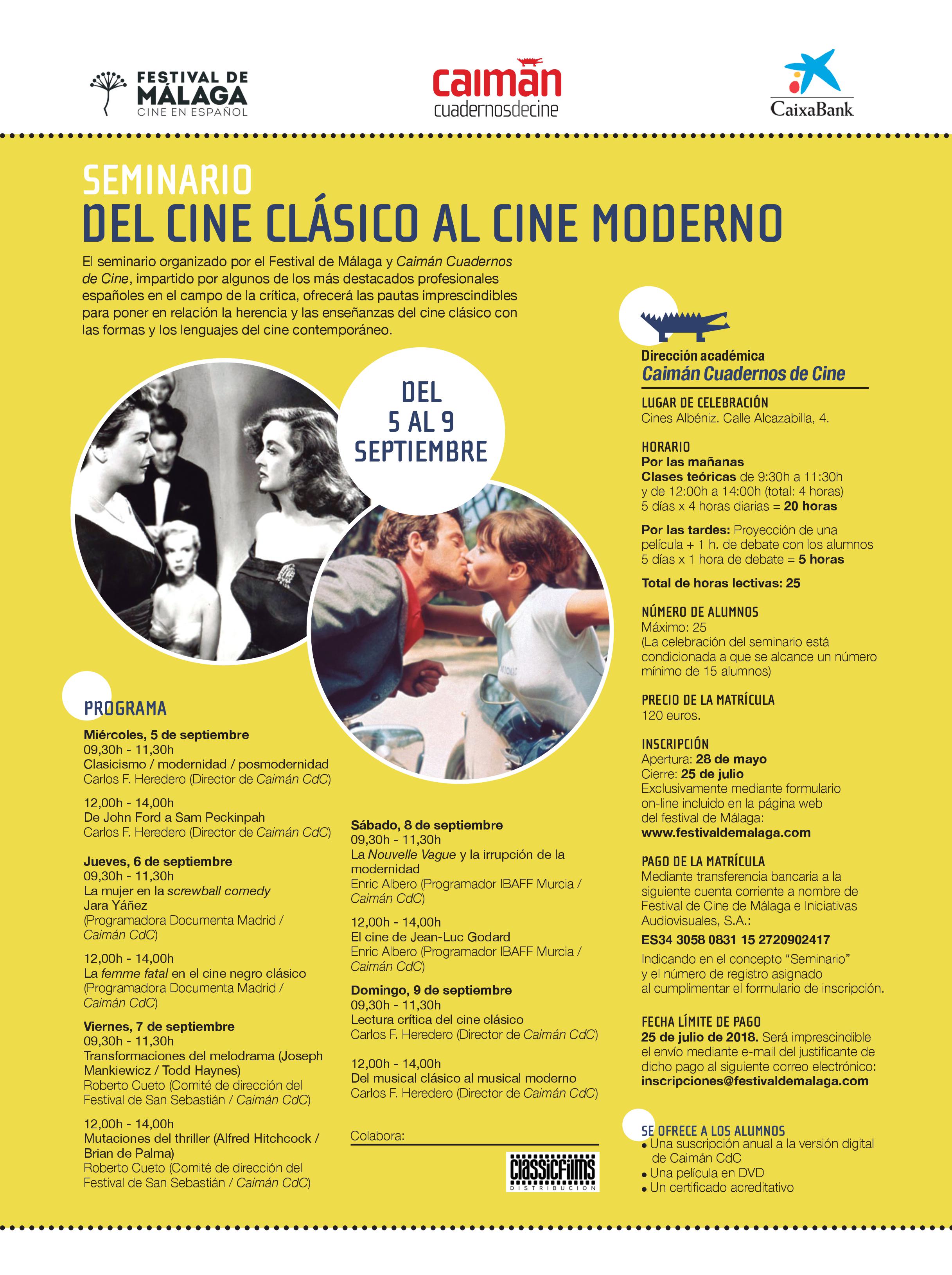 Seminario Del cine clásico al cine moderno